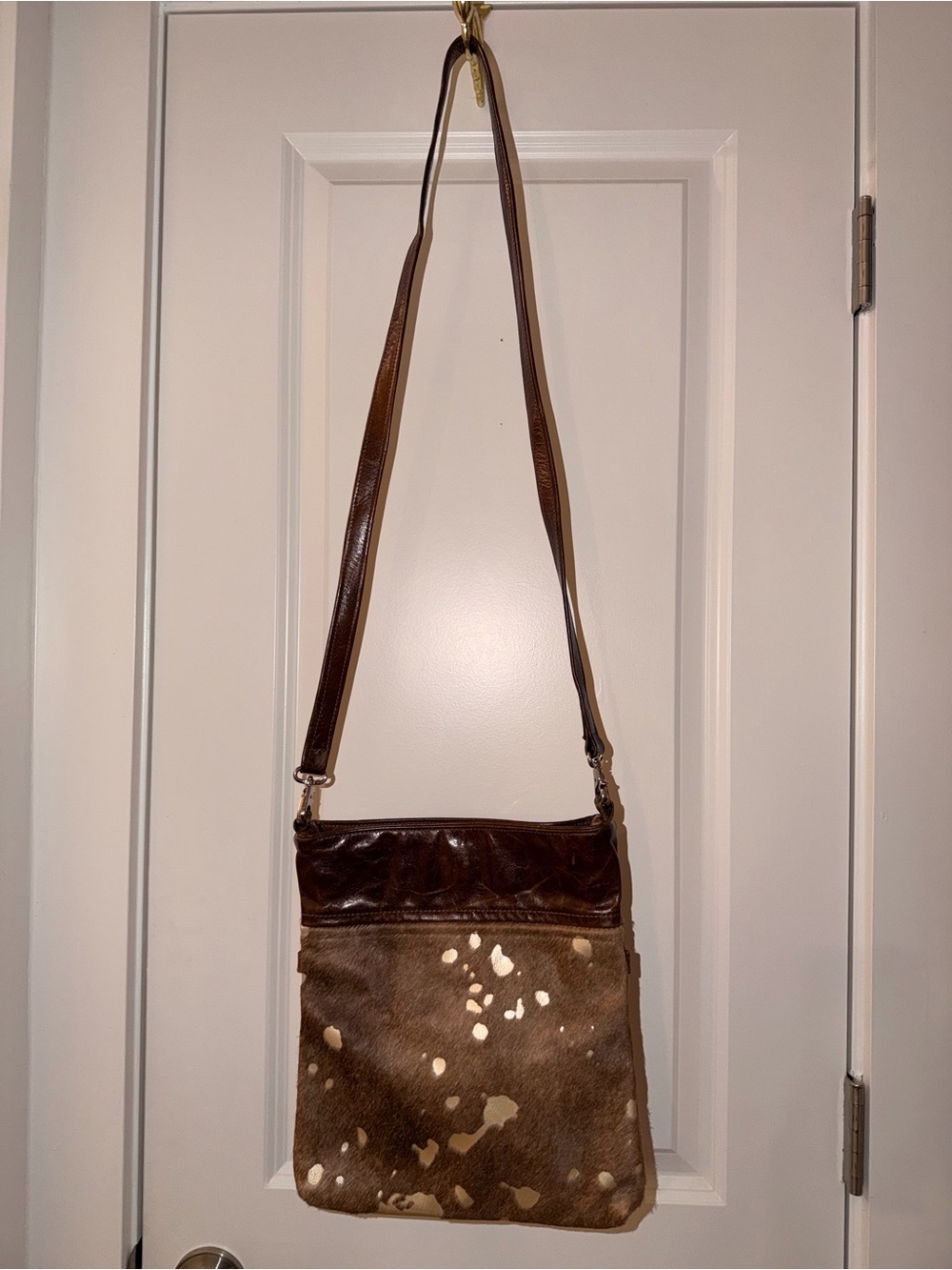 Satchel Handmade Genuine Leather and Hide 
Crossbody Bag